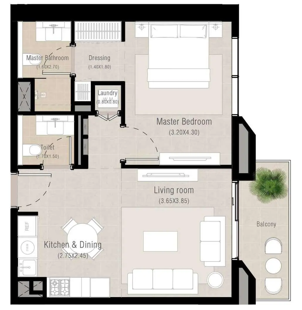 1 bedroom - Floor 1