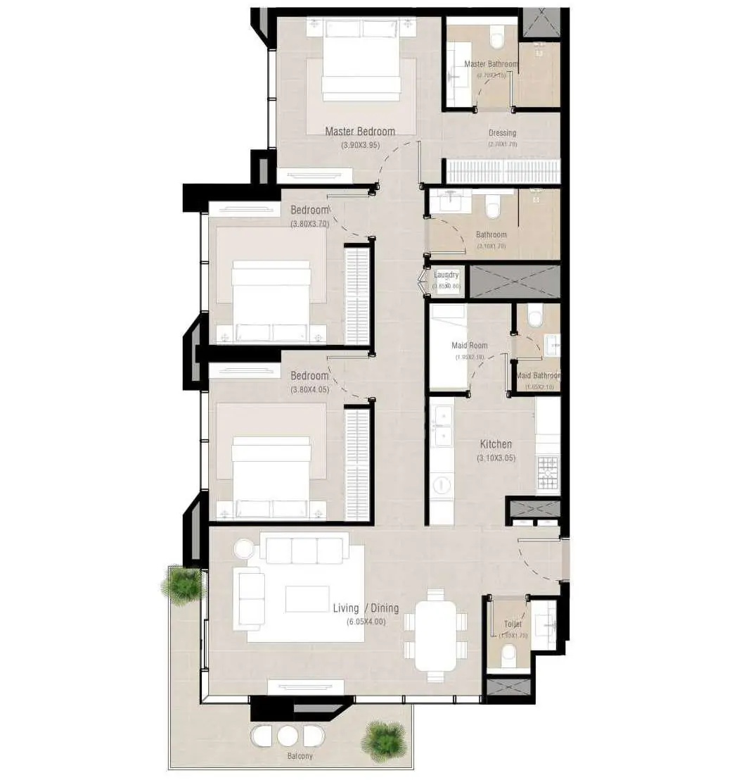 3 bedroom - Floor 1