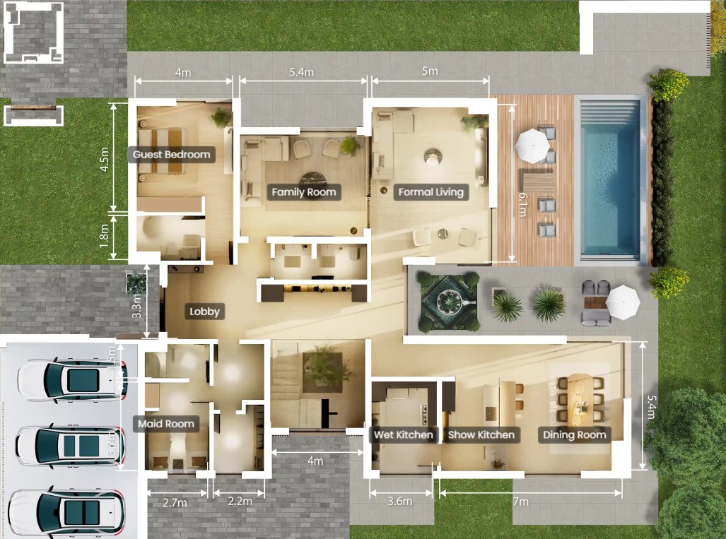 5 bedroom Villa - Floor 1