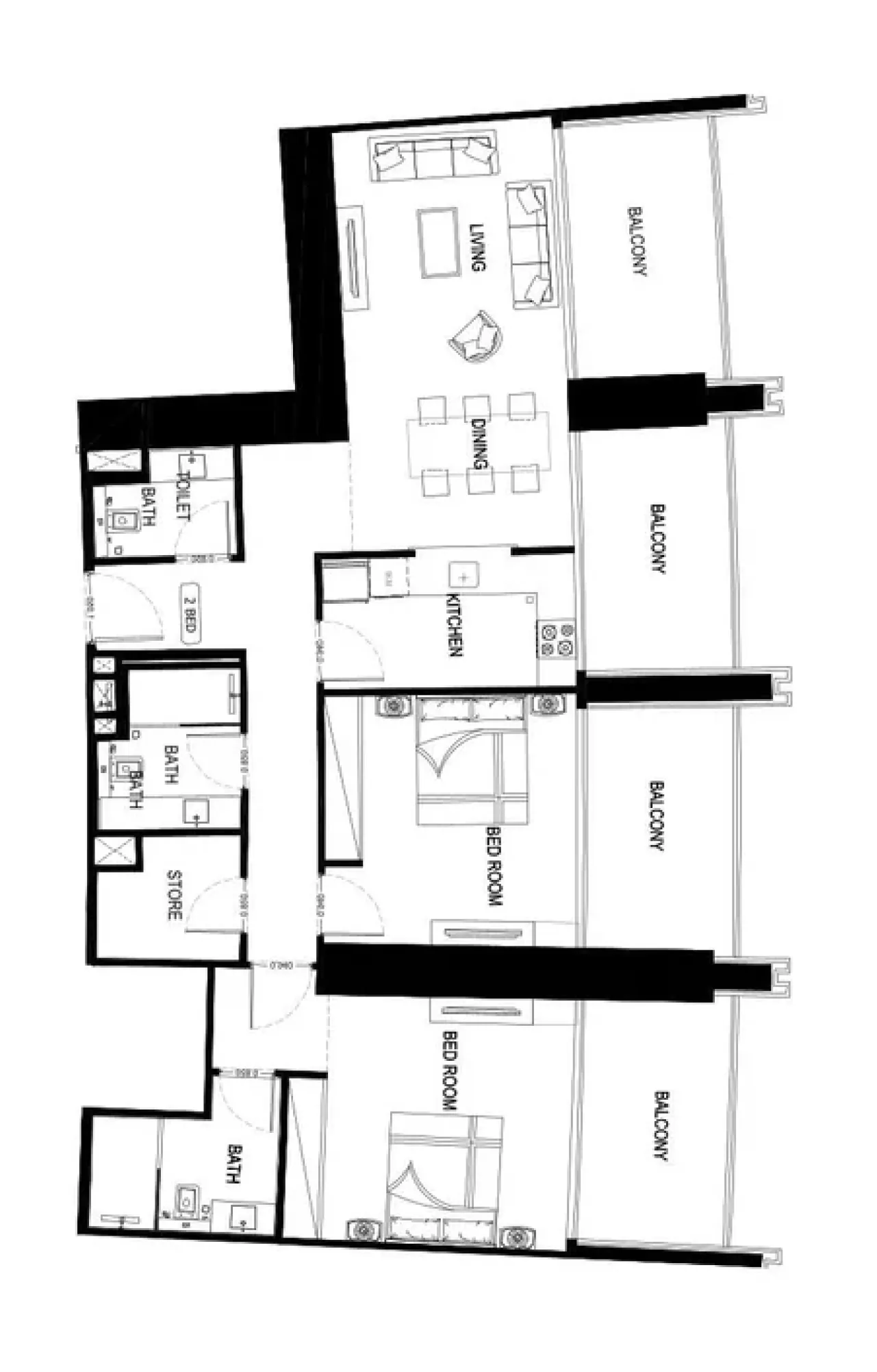2 bedroom - Floor 1