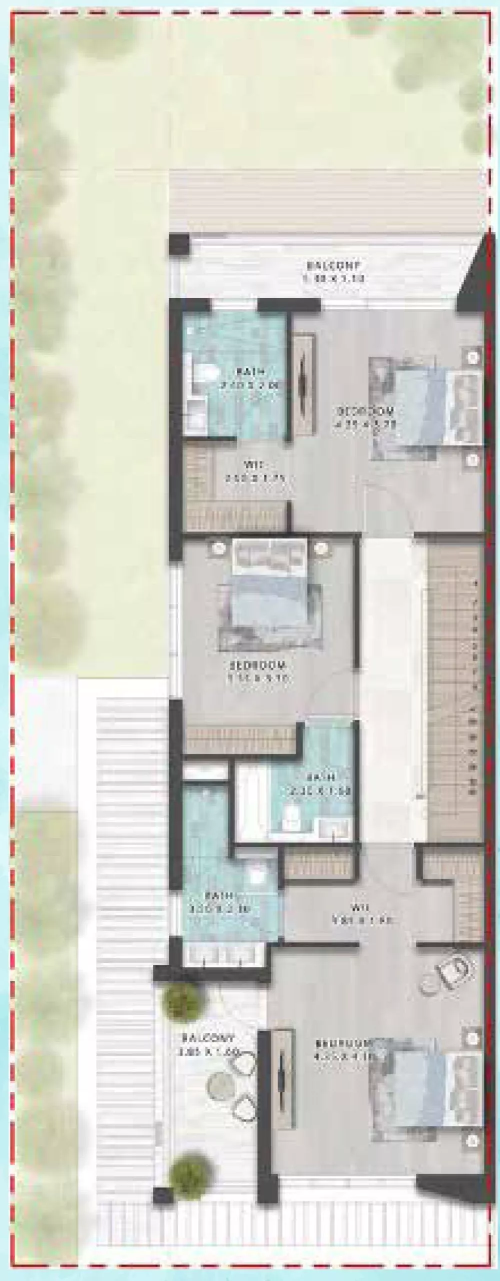 5 bedrooms Apartment - Floor 2