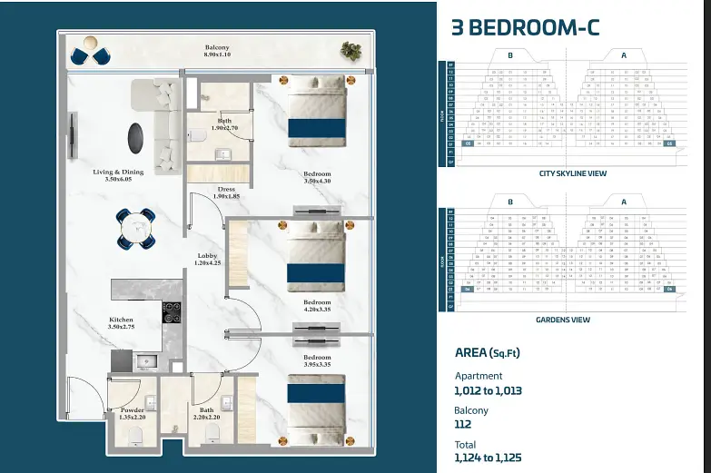 3 bedroom Apartment - Floor 2
