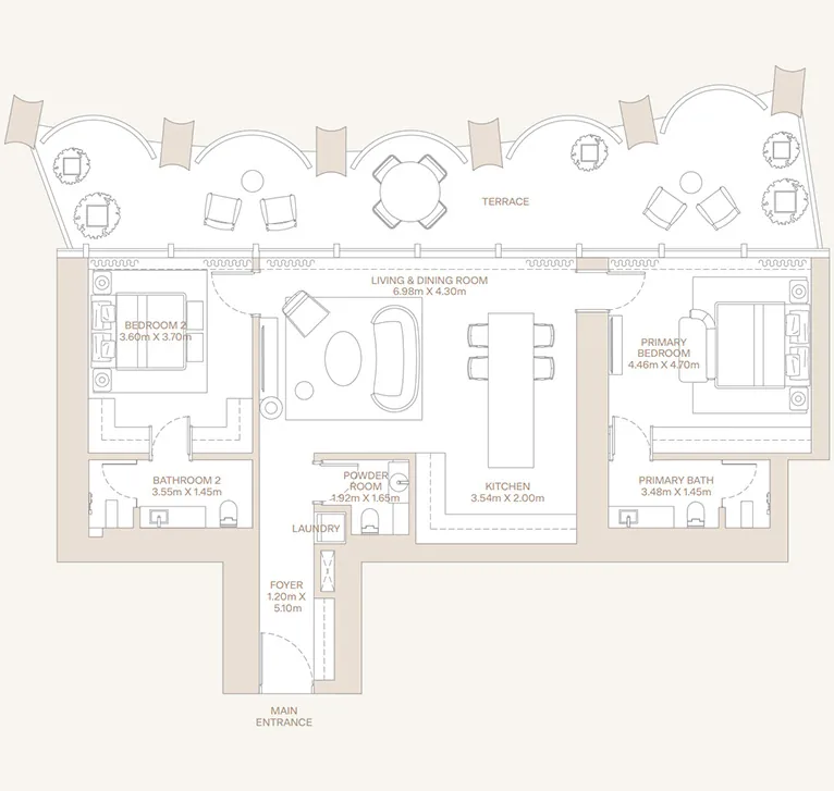 2 bedroom Apartment - Floor 1