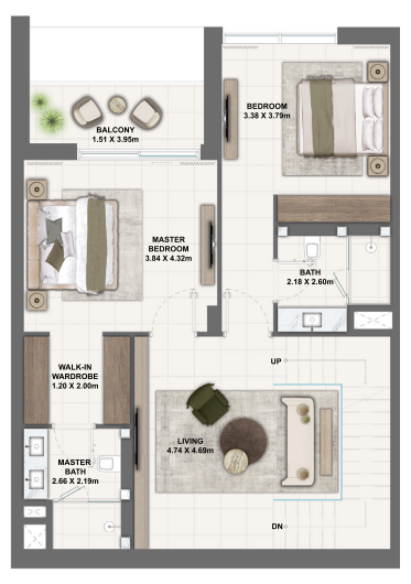 3 bedroom TownHouse - Floor 2
