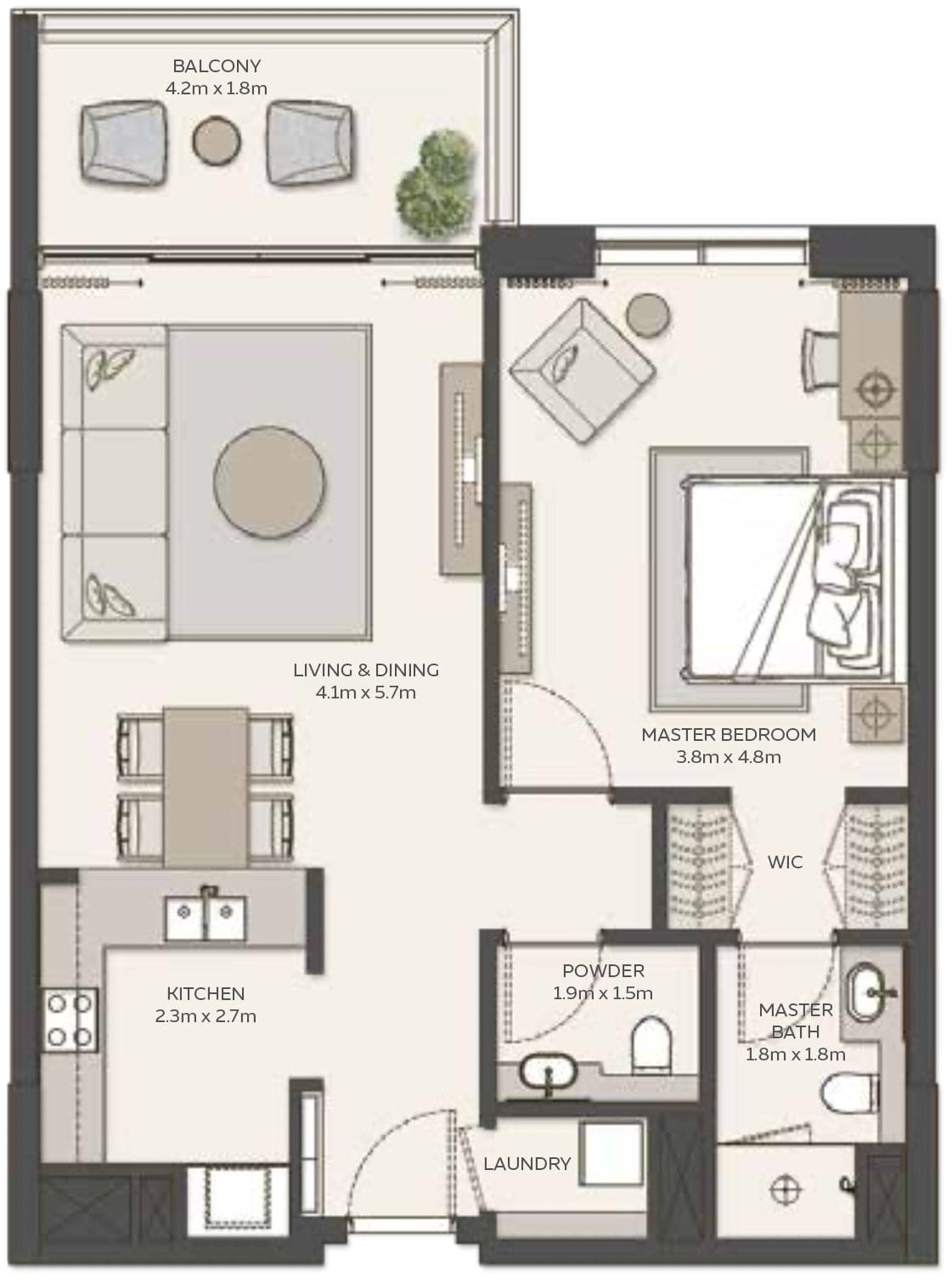 1 bedrooms Apartment - Floor 1