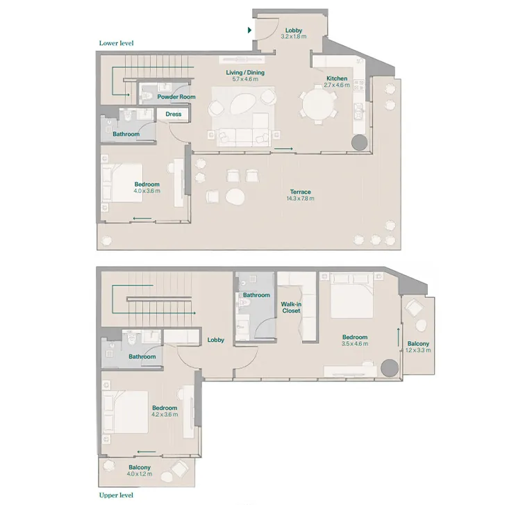 3 bedrooms Apartment - Floor 1