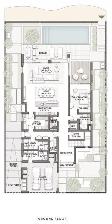 5 bedroom Villa Indigo Ocean - Floor 1