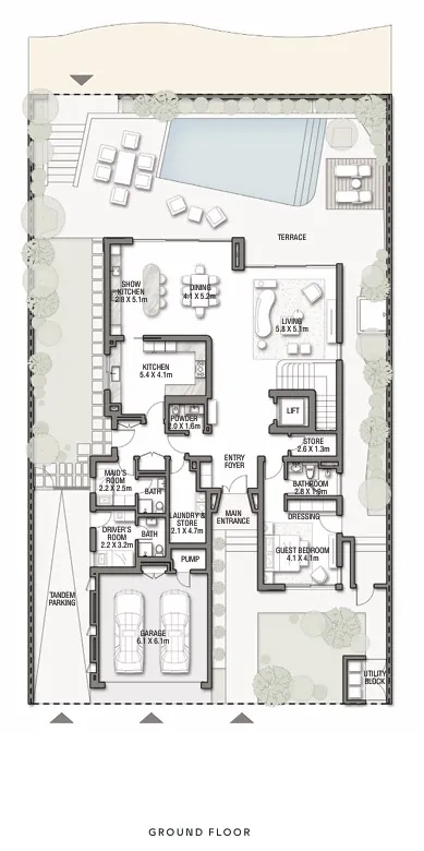 5 bedroom Villa Crystal Springs - Floor 1