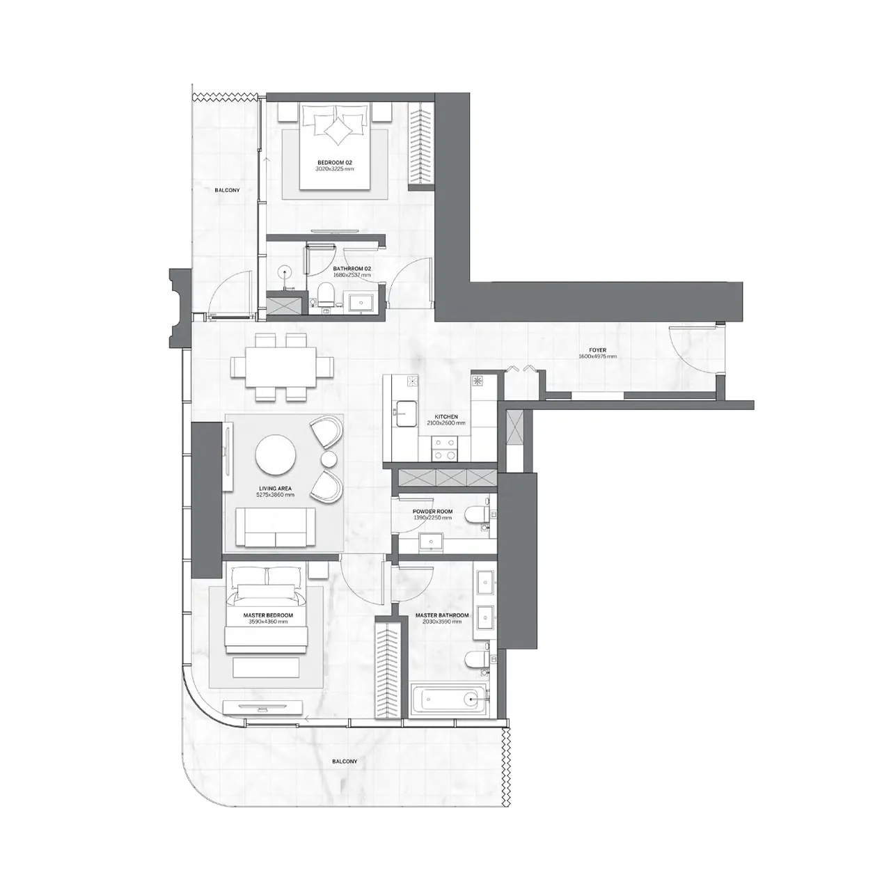 2 bedroom - Floor 1