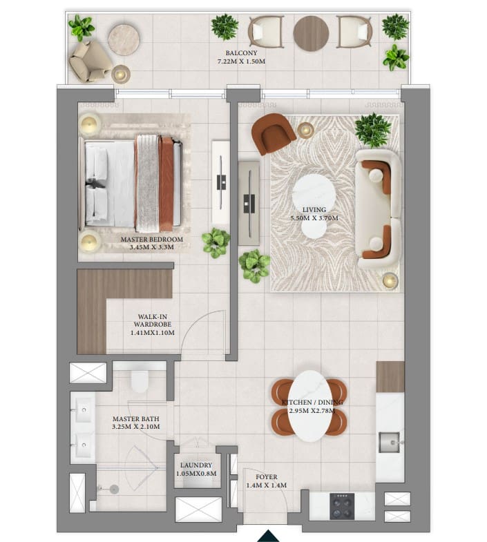1 bedroom Apartment - Floor 1