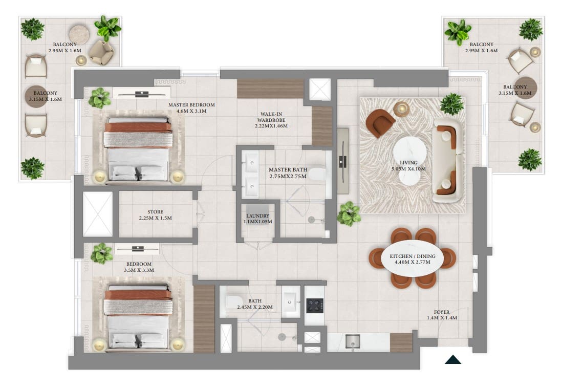 2 bedroom Apartment - Floor 1