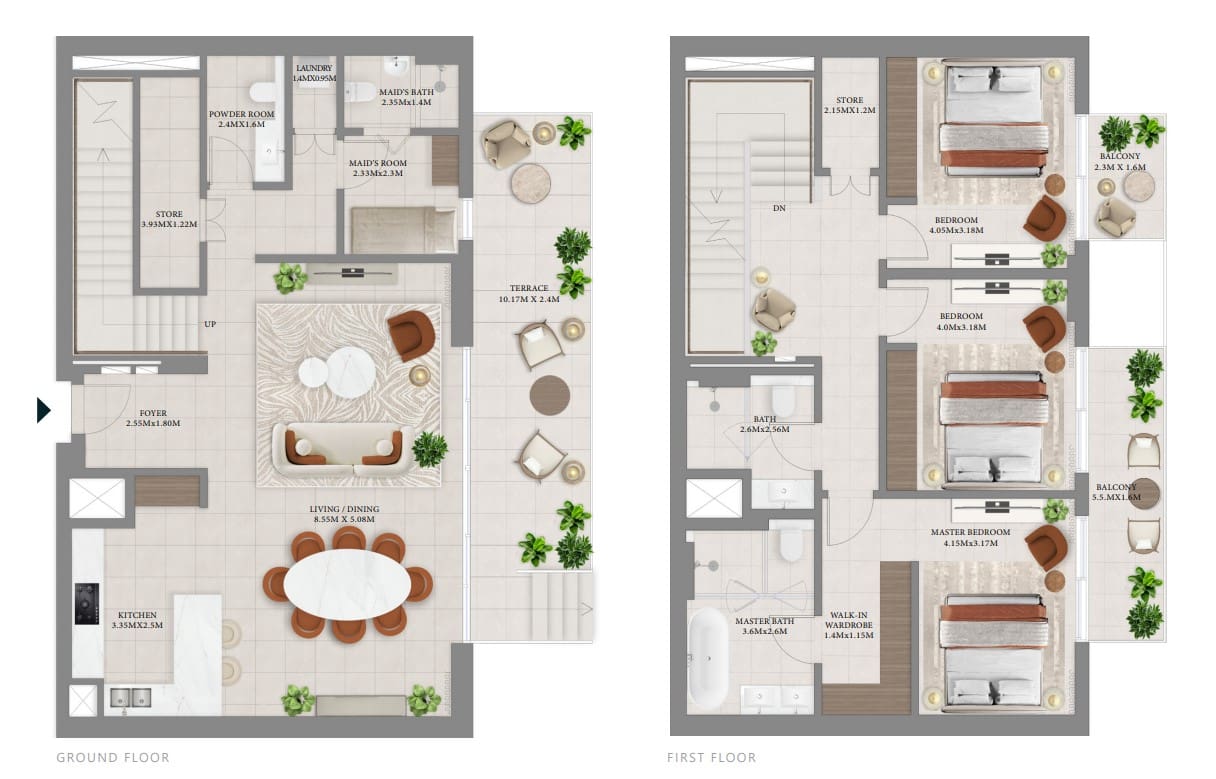 3 bedroom TownHouse - Floor 1