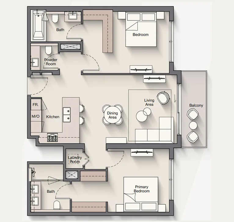 2 bedroom Apartment - Floor 1